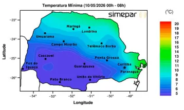 Com chuva congelada em General Carneiro, domingo é o dia mais gelado do ano no Paraná